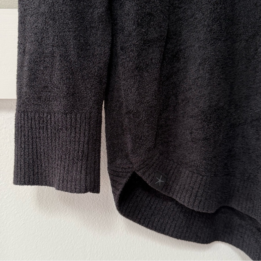 Barefoot Dreams CozyChic Ultra Lite Coastal Cowl Neck Tunic in Black - Picture 5 of 7